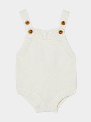 Cotton On Infant  Cream Organic Knit Bubbbysuit