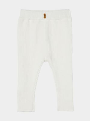 Cotton On Baby Cream Organic Rib Knit Skinny Leggings