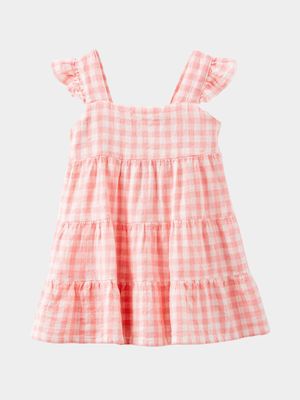 Cotton On Infant  Pink Annie Woven Ruffle Sleeve Tiered Dress