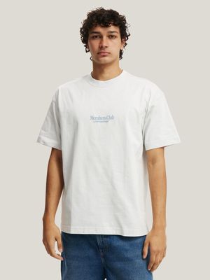 Men's Cotton On Light Blue Box Fit Graphic T-Shirt