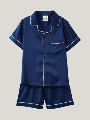 Cotton On Kids  Blue Casey Short Sleeve Pyjama Set