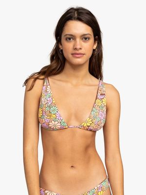 Women's Roxy Brown All About Sol Elongated Bikini Top