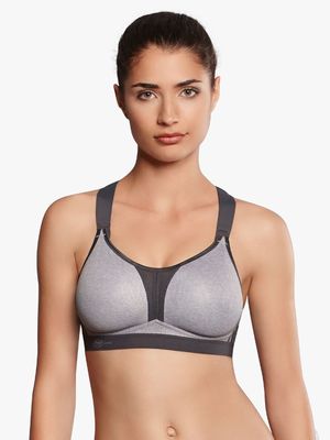 Anita Dynamix Star Grey Racerback Sports Bra