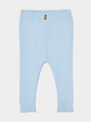 Cotton On Infant Blue Organic Rib Knit Skinny Leggings