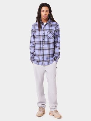 Men's Oakley Purple Podium Plaid Flannel Shirt