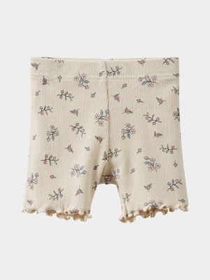 Cotton On Baby Beige Rain Rib Bike Shorties