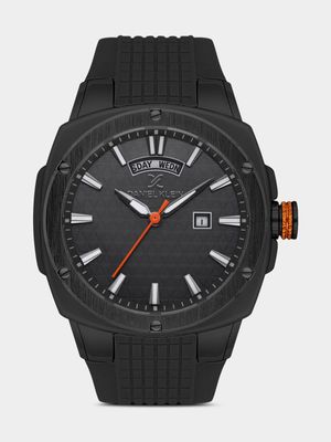 Daniel Klein Black Plated Black Dial Black Silicone Watch