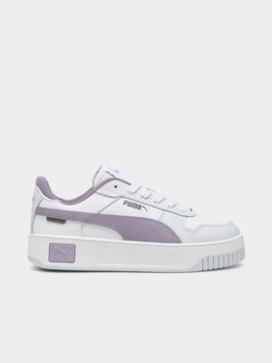 Women's Puma Carina Street White/Plum/Silver Sneakers