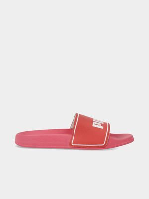 Women's Puma Poolcat ZADP Salmon/White Slides