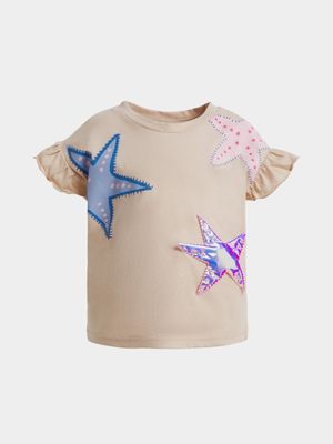 Older Girl's Natural Graphic Print T-Shirt