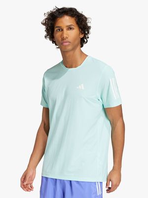 Mens adidas Own The Run Aqua Tee