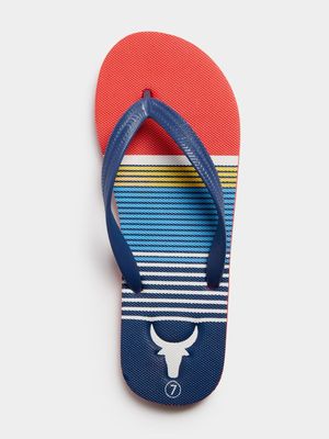 Men's Navy Stripe Flip Flops