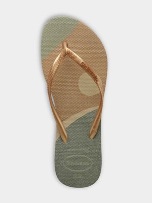 Women's Havaianas Slim Palette Glow Golden Flip Flops