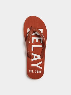 Men's Relay Jeans Rust Flip Flops