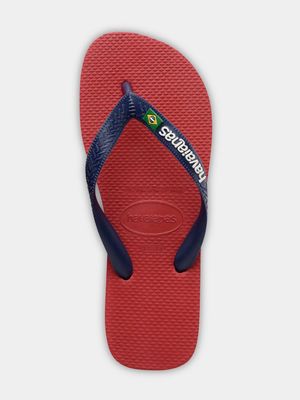 Mens Havaianas Brazil Logo Red Flip Flops