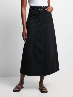 Jet Women's Black Fish Tail Denim Skirt