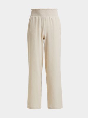 Girls Plisse Pull Up Long Pants