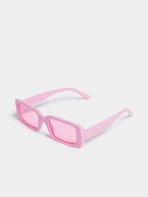 Jet Older Girls Pink Rectangle Sunglasses