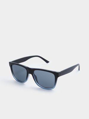 Jet Men's Black/Blue Wayfarer Sunglasses