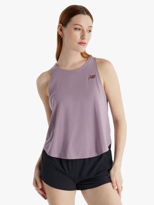 Womens New Balance Drapey Jersey Purple Tank Top