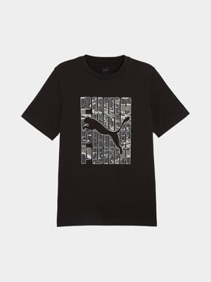 Mens Puma Graphics Camo Black Tee