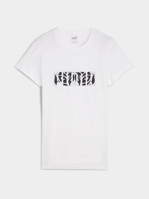 Womens Puma Feline Graphic White Tee