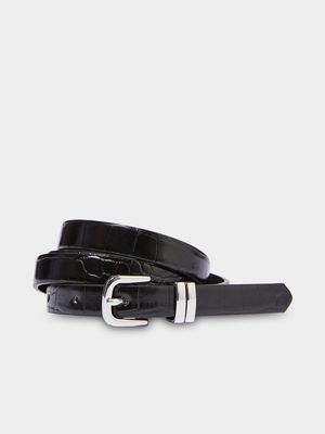 Women's Cotton On Black Stacey Slim Belt