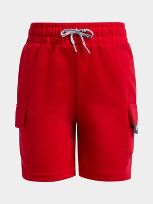 Jet Younger Boys Red Cargo Fleece Shorts