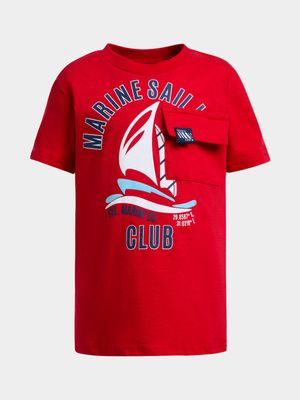 Jet Younger Boys Red Marine Pocket T-Shirt