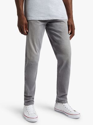 Men's Grey Straight Leg Jeans