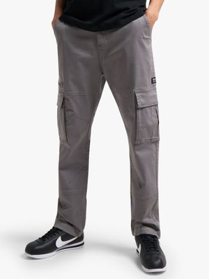 Redbat Men's Grey Washed Cargo Pants