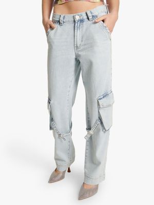 Women's One Teaspoon Blue Florence Luna Utility Jeans