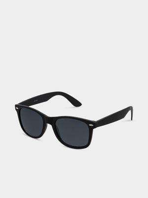 Men's Markham Core Soft Touch Wayfarer Black Sunglasses