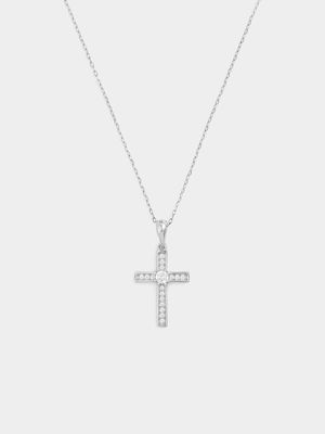 Sterling Silver Cubic Zirconia Cross Pendant