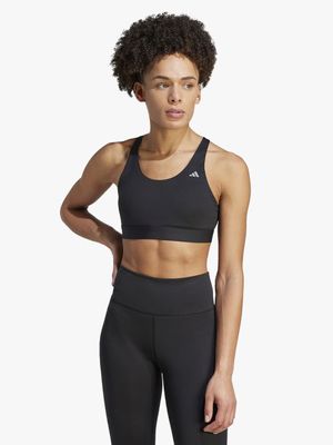 Womens adidas Medium Support Black Sports Bra