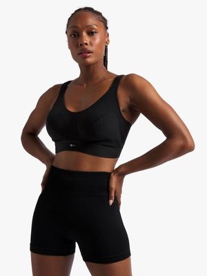 Womens TS Elite Armour Black Sports Bra