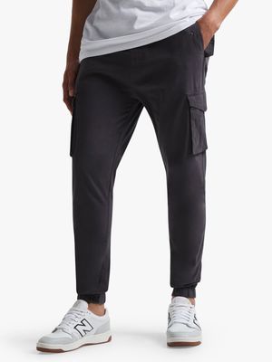 Men's Charcoal Cargo Joggers