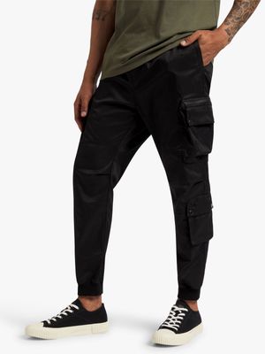 Men's Markham Technical Multi Cargo Black Jogger