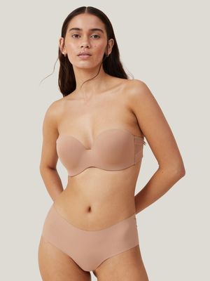 Women's Cotton On Brown Everyday Strapless Lightly Lined T-shirt Bra