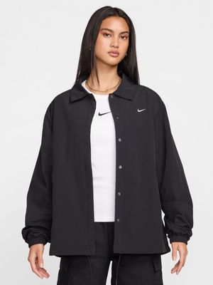 Nike Women's NSW Essential Oversized UV Woven Coaches' Black Jacket