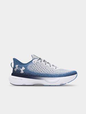 Mens Under Armour HOVR Infinite 5 White/Blue Running Shoes