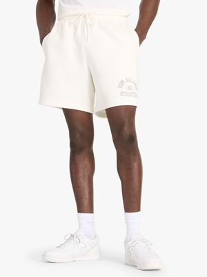 Mens New Balance Varsity 7 Inch Cream Shorts