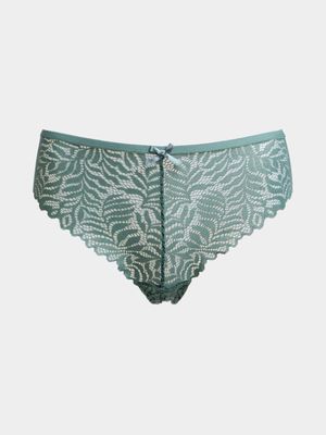 Jet Women's Dark Green Lace Brazillian