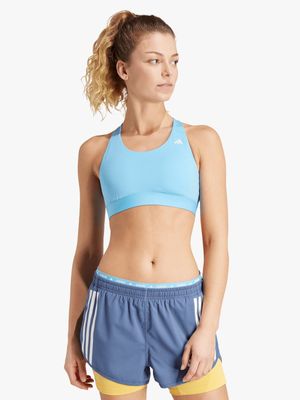 Womens adidas Ultimate Medium Support Blue Sports Bra