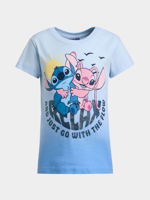 Jet Younger Girls Blue Stitch & Angel T-Shirt