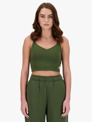 Womens New Balance Heritage Khaki Sports Bra