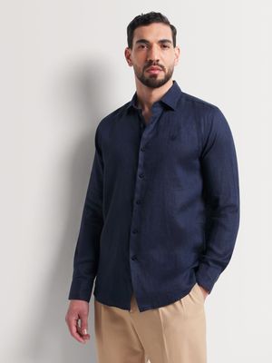 Fabiani Men's Indigo Linen Shirt