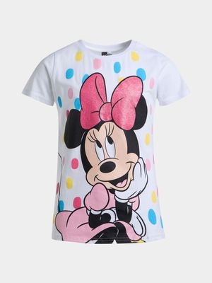 Jet Younger Girls White Minnie Mouse T-Shirt