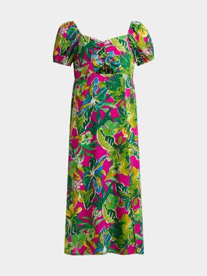 Jet Older Girls Tropical Floral Dress