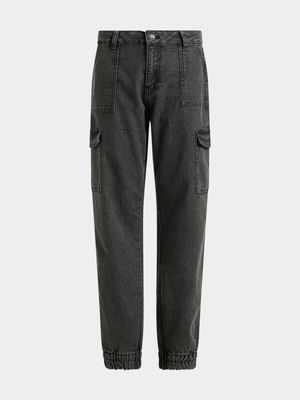 Jet Younger Boys Dark Grey Cargo Jeans